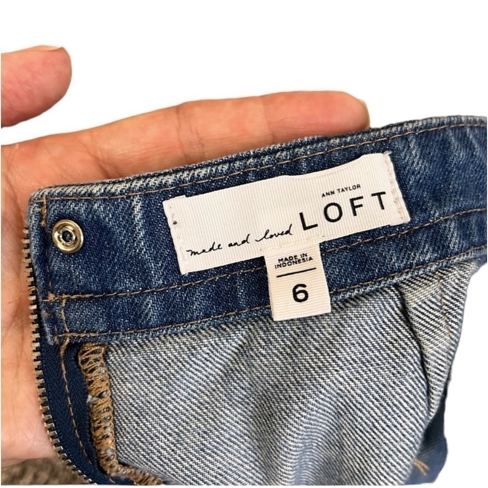 Loft Denim Skirt Lace Up Front. Size 6 #135 - Picture 5 of 7